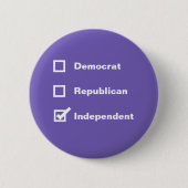 Democrat Republican Independent Check Mark Voter Ronde Button 5,7 Cm (Voorkant)