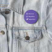 Democrat Republican Independent Check Mark Voter Ronde Button 5,7 Cm (In situ)