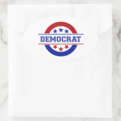 Democrat Stempel Logo Blauw Ovale Sticker (Tas)