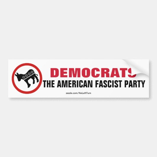 Democraten Amerikaanse fascistische partij Bumpersticker (Voorkant)