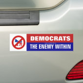 democraten binnen de emenie bumpersticker (Op auto)