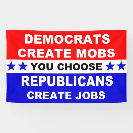 Democraten Creëer Mobs Spandoek (Horizontaal)