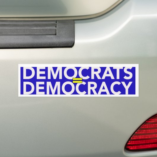 DEMOCRATEN = DEMOCRATIE BUMPERSTICKER (Op auto)