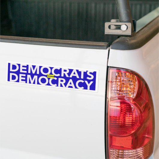 DEMOCRATEN = DEMOCRATIE BUMPERSTICKER (Op Truck)