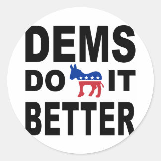 Democraten doen het ronde sticker