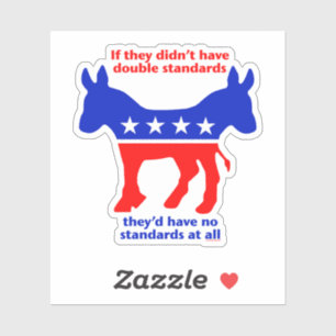 DEMOCRATEN DUBBELE NORMEN STICKER