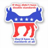 DEMOCRATEN DUBBELE NORMEN STICKER (Voorkant)