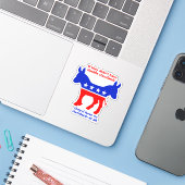 DEMOCRATEN DUBBELE NORMEN STICKER (Laptop met iPhone)