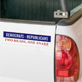 Democraten en republikeinen Twee koppen één slange Bumpersticker (Op Truck)