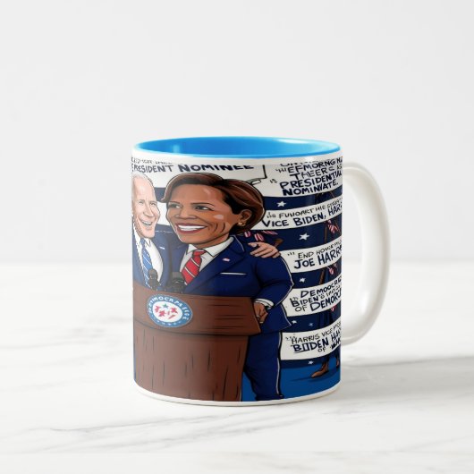 Democraten eren Biden, omhelzen Harris - 11oz Cera Tweekleurige Koffiemok (Voorkant rechts)