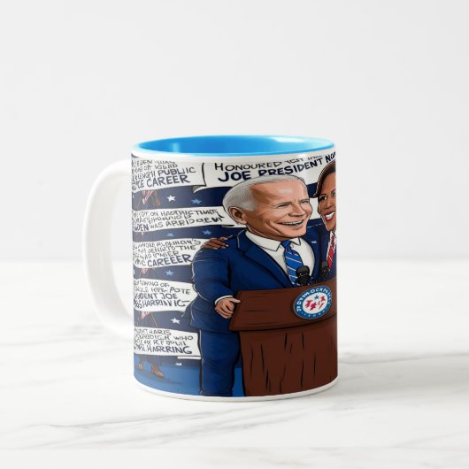 Democraten eren Biden, omhelzen Harris - 11oz Cera Tweekleurige Koffiemok (Voorkant links)