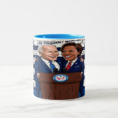 Democraten eren Biden, omhelzen Harris - 11oz Cera Tweekleurige Koffiemok (Center)