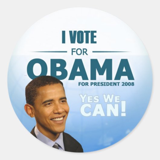 Democraten Gear Barack Obama Ronde Sticker (Voorkant)