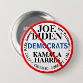 Democraten Joe Biden Kamala Harris Ronde Button 7,6 Cm (Voorkant /achterkant)