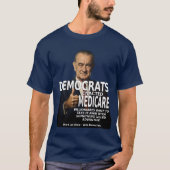 Democraten Medicare Geen Voordeel LBJ T-shirt (Voorkant)
