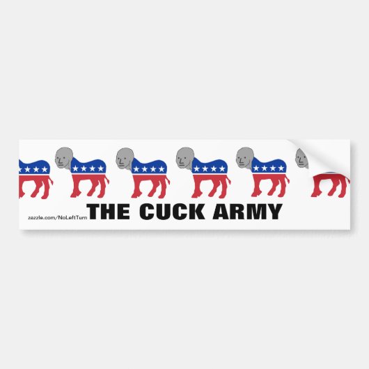 Democraten NPC Cuck Army Bumpersticker (Voorkant)