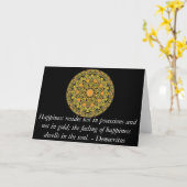 Democraten quote about Happiness Kaart (Gele Bloem)