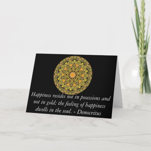 Democraten quote about Happiness Kaart (Voorkant)
