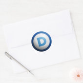 Democraten Ronde Sticker (Envelop)