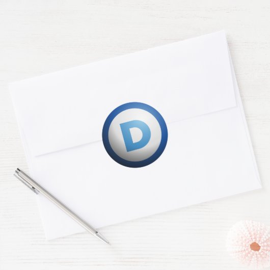 Democraten Ronde Sticker (Envelop)