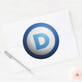 Democraten Ronde Sticker (Envelop)