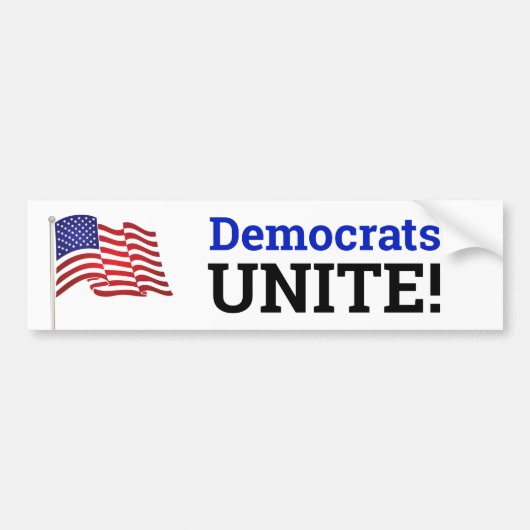 Democraten UNITE! Bumpersticker (Voorkant)