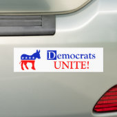 Democraten VERENIGEN! Bumpersticker (Op auto)