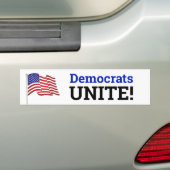 Democraten VERENIGEN! Bumpersticker (Op auto)