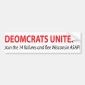 Democraten verenigen bumpersticker (Voorkant)