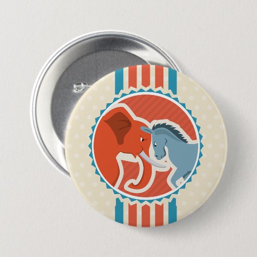 Democraten versus republikeinen ronde button 7,6 cm (Voorkant /achterkant)