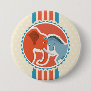 Democraten versus republikeinen ronde button 7,6 cm