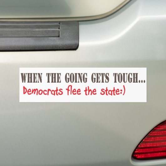 Democraten vliegen als ze hun weg niet vinden bumpersticker (Op auto)