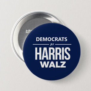 Democraten voor Harris Walz Ronde Button 7,6 Cm