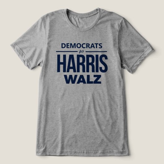 Democraten voor Harris Walz Tri-Blend Shirt (Design voorkant)