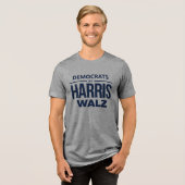Democraten voor Harris Walz Tri-Blend Shirt (Voorkant volledig)