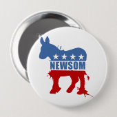 Democraten voor Newsom Ronde Button 4,0 Cm (Voorkant /achterkant)