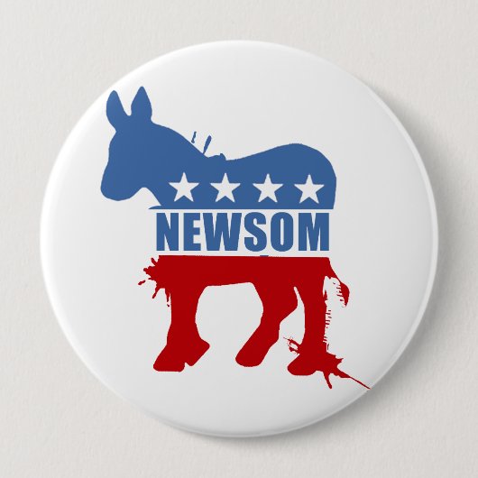 Democraten voor Newsom Ronde Button 4,0 Cm (Voorkant)