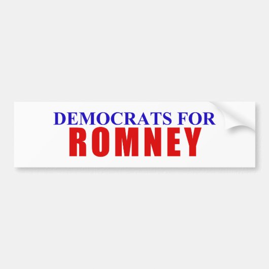 Democraten voor Romney Bumpersticker (Voorkant)