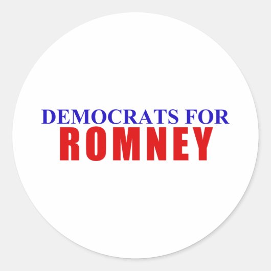 Democraten voor Romney Ronde Sticker (Voorkant)