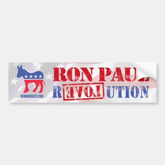 Democraten voor Ron Paul Bumpersticker (Voorkant)