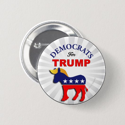 DEMOCRATEN VOOR TRUMP TRUMPOCRATS Schakelen Partij Ronde Button 5,7 Cm (Voorkant /achterkant)