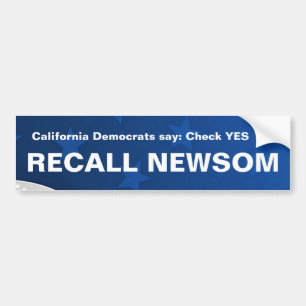 Democraten zeggen ja tegen recall Newsom Bumpersticker