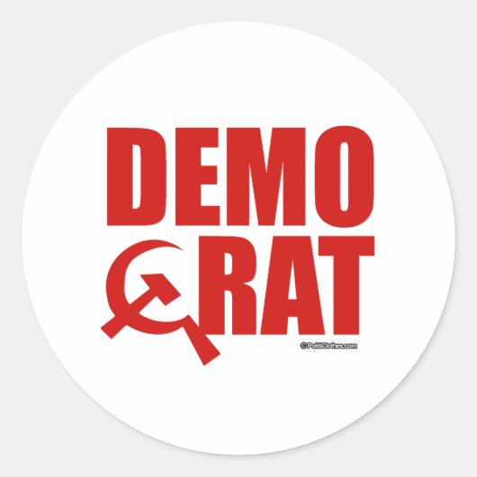 Democraten zijn communistisch ronde sticker (Voorkant)