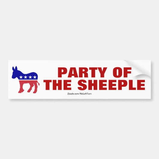 Democraten zijn de partij van de Sheeple Bumpersticker (Voorkant)