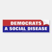 Democraten zijn een sociale Bumpersticker (Voorkant)
