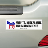 Democraten zijn misstanden en misverstanden bumpersticker (Op auto)