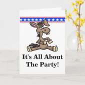 Democratic Donkey politieke verjaardag Kaart (Gele Bloem)