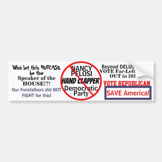 Democratic Nancy Pelosi Edit JAAR Bumpersticker (Voorkant)