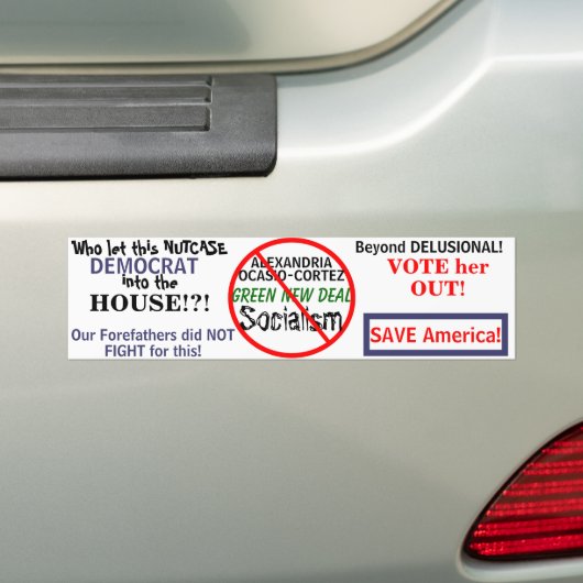 Democratic Ocasio-Cortez Green New Deal Bumpersticker (Op auto)