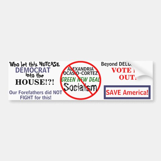 Democratic Ocasio-Cortez Green New Deal Bumpersticker (Voorkant)